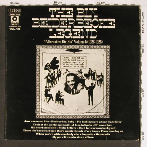 Beiderbecke,Bix: The B.B.Legend Vol.5,26-28, vg+/vg+, RCA Vol.135 (FXM1 7092), F, woc Typ: LP Best.-Nr.: Y8053 Preis: 6,00 Euro