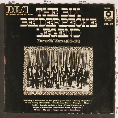 Beiderbecke,Bix: The B.B.Legend Vol.4,26-38,vg+/vg+, RCA Vol.90 (741.093), F, woc Typ: LP Best.-Nr.: Y8054 Preis: 6,00 Euro