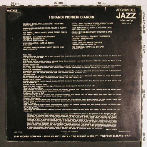 V.A.I Grandi Pionieri Bianchi: Org.DixielJazzB... Red Nichols, Variety(REL-ST 19219), I, m-/vg+,  - LP - Y8060 - 6,00 Euro