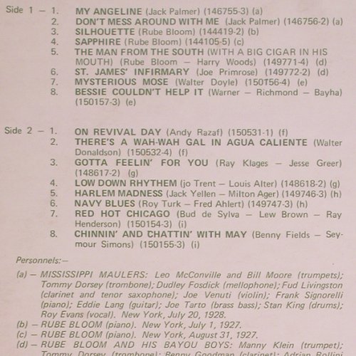 V.A.Bloom,Rube/ Mississippi Maulers: The Seven Hot Air Men, VJM,N.Y.Jazz 1927-30(VLP 41), UK,vg+/m-, 1976 - LP - Y8069 - 6,00 Euro