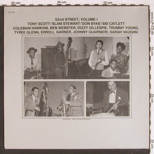V.A.52nd Street;Vol.1: Tony Scott... Sarah Vaughan, Mono, Polydor/ONYX(2310 326), D,m-/vg+, 1973 - LP - Y8090 - 6,00 Euro