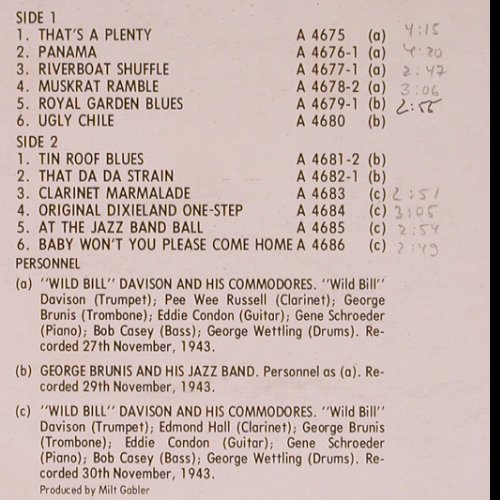 Davison-Brunis Session: Vol.1+2, woc, London (HMC 5011/5012), UK, 1975 Typ: LP*2 Best.-Nr.: Y8104 Preis: 9,00 Euro