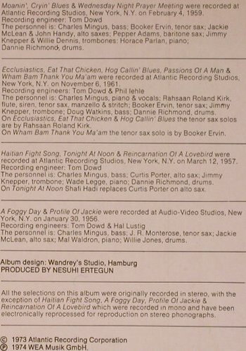 Mingus,Charles: The Art of Charles Mingus,Foc, Atlantic,Musterplatte(ATL 60 039), D, 1973 - 2LP - Y8126 - 12,50 Euro
