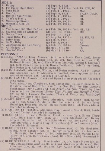 V.A.Memphis Kick-Up: Slim Lamar... Blue Steele (1927-30), IAJRC(IAJRC 9), CDN,  - LP - Y8144 - 7,50 Euro