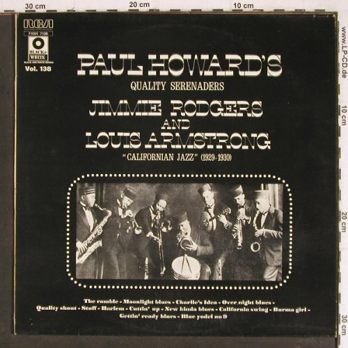 Howard,Paul  Quality Serenaders: Jimmie Rodgers and L.Armstrong, RCA Vol.138 (FXM1 7106), F Typ: LP Best.-Nr.: Y8158 Preis: 7,50 Euro