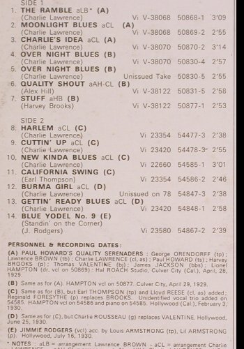 Howard,Paul  Quality Serenaders: Jimmie Rodgers and L.Armstrong, RCA Vol.138 (FXM1 7106), F Typ: LP Best.-Nr.: Y8158 Preis: 7,50 Euro