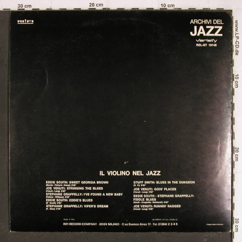 V.A.IL Violino Nel Jazz: Eddie South... Joe Venuti, Variety,Archivi d.Jazz(REL-ST 19148), I, m-/vg+, 1973 - LP - Y8165 - 6,00 Euro
