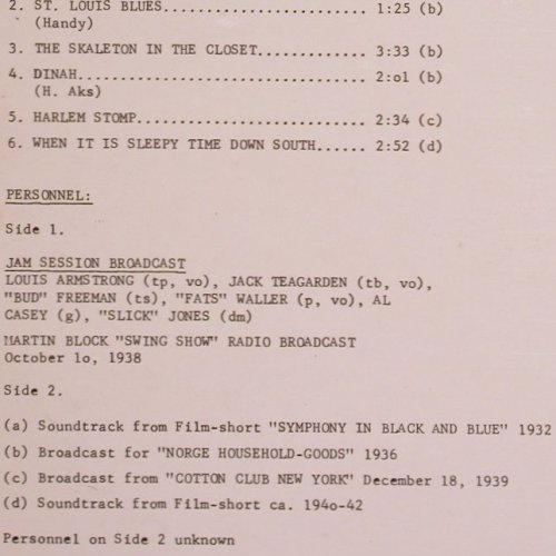 Armstrong,Louis: Louis in the 1930's, Collector's Classics (CC 26), DK Typ: LP Best.-Nr.: Y8219 Preis: 6,00 Euro