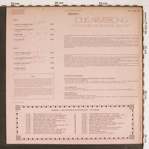 Armstrong,Louis: The Immortal Live Sessions1944/1947, Musidisc, woc (30 JA 5102), F, vg+/vg+ Typ: LP Best.-Nr.: Y8220 Preis: 5,00 Euro