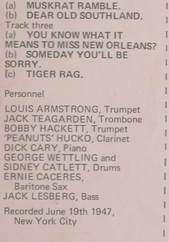 Armstrong,Louis: Immortal Sessions Vol.1, vg+/vg+, SagaPan (PAN 6901), UK, 1971 Typ: LP Best.-Nr.: Y8221 Preis: 7,50 Euro