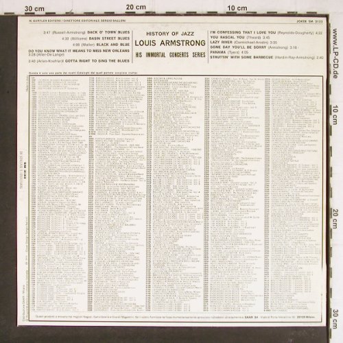 Armstrong,Louis: His Immortal Concert Series (Live), Joker/History Of Jazz (SM 3133), I, 1971 Typ: LP Best.-Nr.: Y8238 Preis: 6,00 Euro