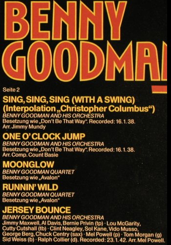 Goodman,Benny: Same, vg+/m-, Europa (111 408.5), D, 1979 Typ: LP Best.-Nr.: Y8243 Preis: 5,00 Euro