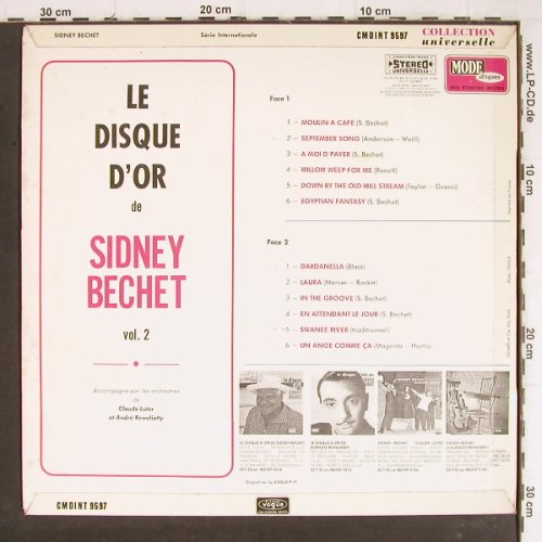 Bechet,Sidney: Le Disque D'Or -  Vol.2, vg+/m-, Mode (CMDINT 9597), F Typ: LP Best.-Nr.: Y8246 Preis: 7,50 Euro
