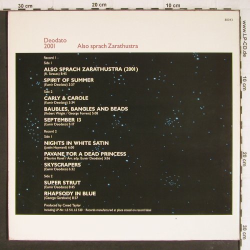 Deodato: 2001-Also Sprach Zaratustra,Foc, Starline (80043), E, Ri Typ: 2LP Best.-Nr.: Y8253 Preis: 7,50 Euro