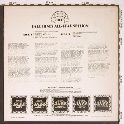 Hines,Earl: All-Star Sessions, Mono, vg+/m-, Trip (JT-3), US Typ: LP Best.-Nr.: Y8265 Preis: 7,50 Euro
