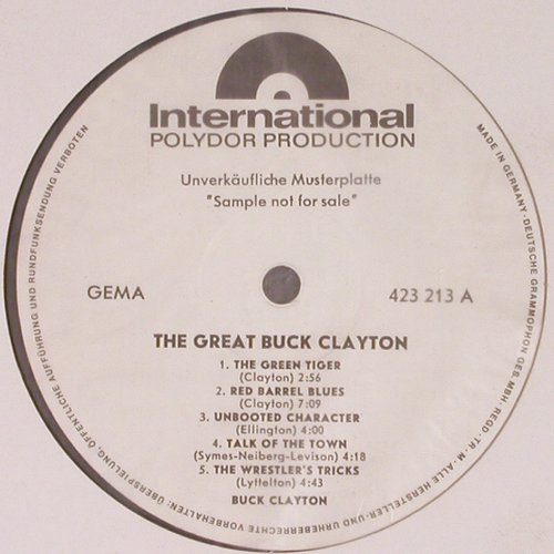 Clayton,Buck: The Great..., wh.Muster, No Cover, Polydor International (423 213), D, 1964 Typ: LP Best.-Nr.: Y8277 Preis: 6,00 Euro