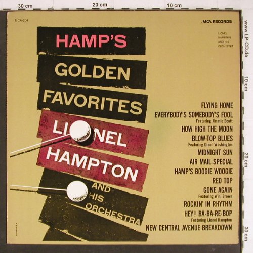 Hampton,Lionel & Orch.: Hamp's Golden Favorites (1962), MCA (MCA-204), US, 1980 Typ: LP Best.-Nr.: Y8306 Preis: 9,00 Euro