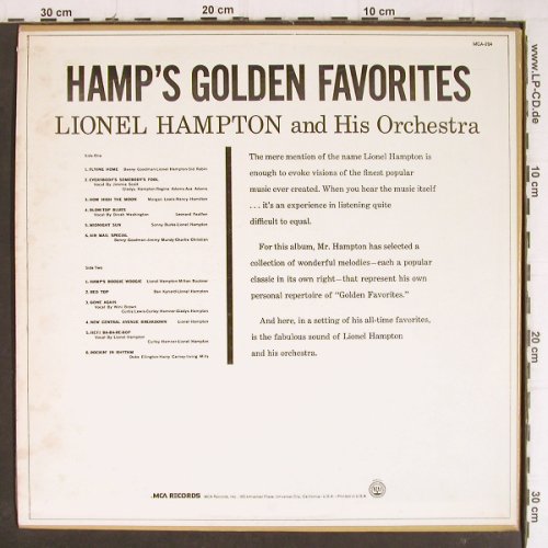 Hampton,Lionel & Orch.: Hamp's Golden Favorites (1962), MCA (MCA-204), US, 1980 Typ: LP Best.-Nr.: Y8306 Preis: 9,00 Euro
