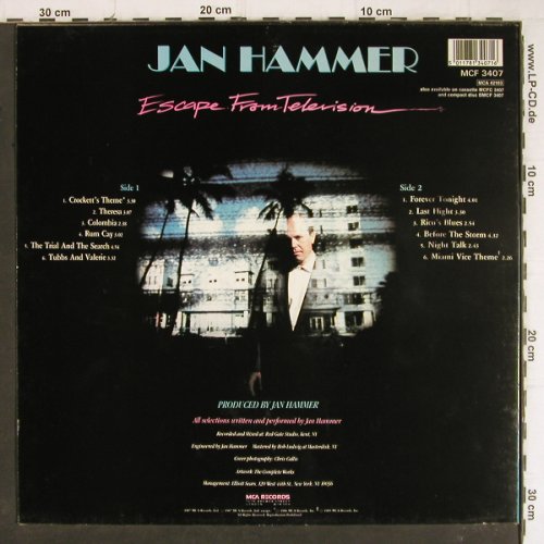 Hammer,Jan: Escape From Television, MCA (MCF 3407), UK, 1987 Typ: LP Best.-Nr.: Y8307 Preis: 5,00 Euro