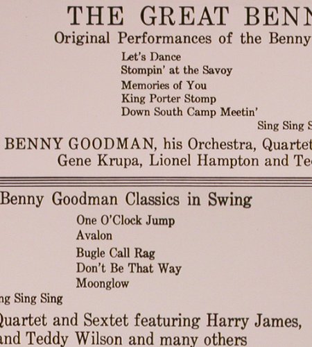 Goodman,Benny: The Great, Columbia (PC 8643), US, co, Ri Typ: LP Best.-Nr.: Y8310 Preis: 9,00 Euro
