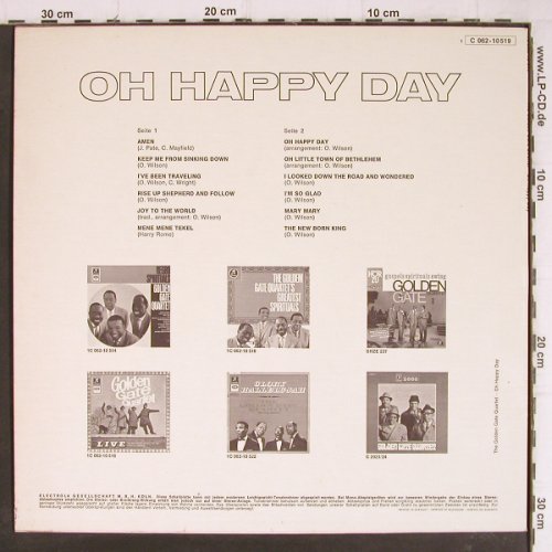 Golden Gate Quartet: Oh Happy Day, EMI Columbia (062-10 519), D Typ: LP Best.-Nr.: Y8316 Preis: 6,00 Euro
