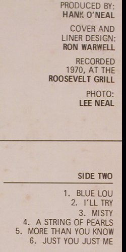 Hackett,Bobby: Live at the Roosevelt Grill Vol.2, Cia (CR-138), US, m /vg- Typ: LP Best.-Nr.: Y8343 Preis: 7,50 Euro