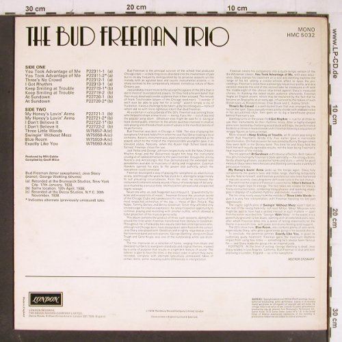 Freeman Trio,Bud: Same (1938), London (HMC 5032), UK, 1978 Typ: LP Best.-Nr.: Y8344 Preis: 7,50 Euro