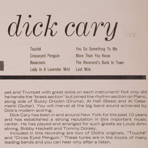 Cary,Dick: Hot and Cool, Bell (BLP 44), US, Mono, 1961 Typ: LP Best.-Nr.: Y8351 Preis: 9,00 Euro