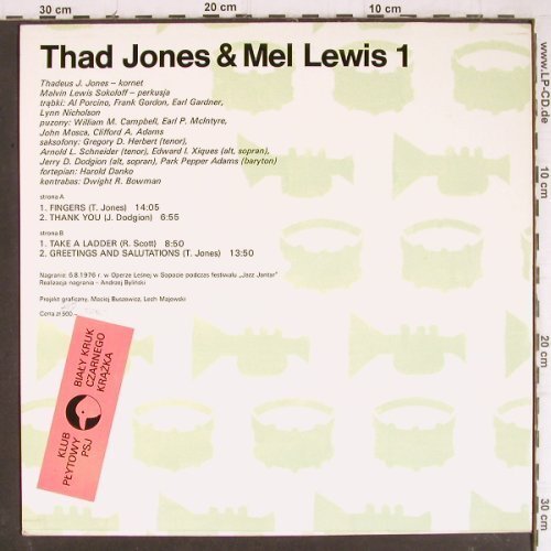 Jones,Thad & Mel Lewis: 1 (Live), Poljazz (ZSX 637), PL, 1976 Typ: LP Best.-Nr.: Y8357 Preis: 9,00 Euro