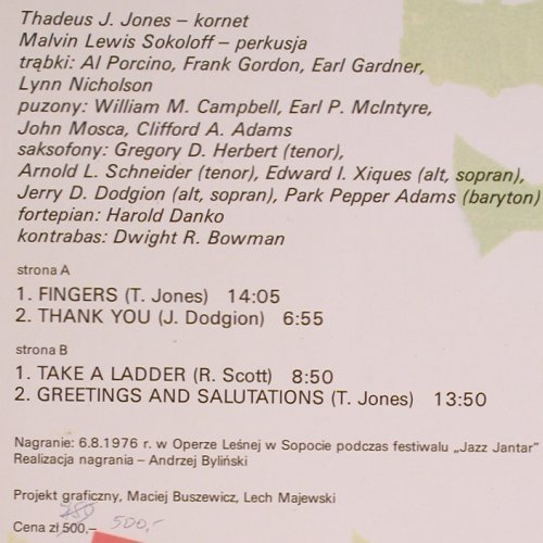 Jones,Thad & Mel Lewis: 1 (Live), Poljazz (ZSX 637), PL, 1976 Typ: LP Best.-Nr.: Y8357 Preis: 9,00 Euro