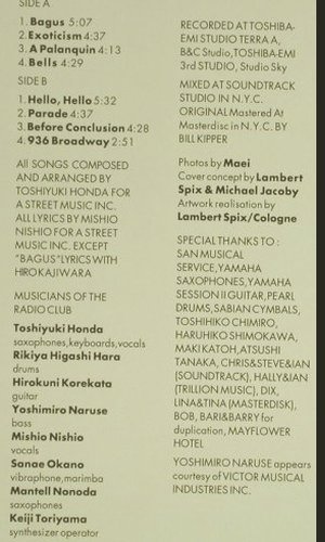 Honda Radio Club,Toshiyuki: Something Coming On, VeraBra (vBr 2035), D, 1990 Typ: LP Best.-Nr.: Y8370 Preis: 7,50 Euro
