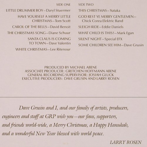 V.A.A GRP Christmas Collection: Daryl Stuermer.. Dave Grusin,12 Tr., GRP(GR-9574), D, 1988 - LP - Y8428 - 5,00 Euro