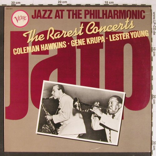 Hawkins,Coleman/Gene Krupa/L.Young: The Rarest Concerts, Verve (815 149 1 YM), US, co, 1983 Typ: LP Best.-Nr.: Y8459 Preis: 7,50 Euro