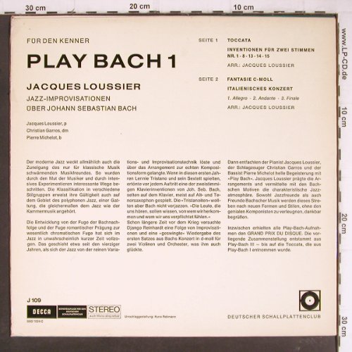 Loussier,Jacques: Play Bach 1 - DSC, Decca(J-109), D,  - LP - Y8623 - 9,00 Euro