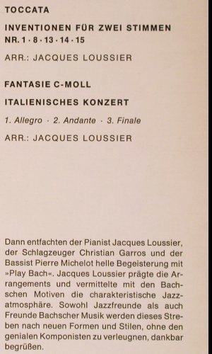 Loussier,Jacques: Play Bach 1 - DSC, Decca(J-109), D,  - LP - Y8623 - 9,00 Euro