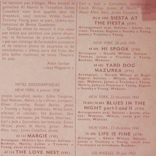 Lunceford,Jimmie: 4-Blues in the Night,1938-42 m-/vg+, MCA(510.040), F,  - LP - Y8678 - 7,50 Euro