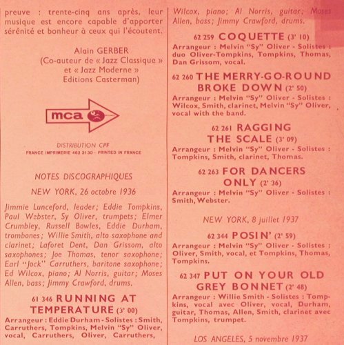 Lunceford,Jimmie: 3 -For dancers only,1936-37,m-/vg+, MCA(510.032), F,  - LP - Y8680 - 7,50 Euro