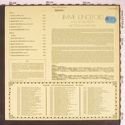 Lunceford,Jimmie: Live Session 1944-1945, m-/vg+, Musidisc(30 JA 5200), F,  - LP - Y8684 - 9,00 Euro