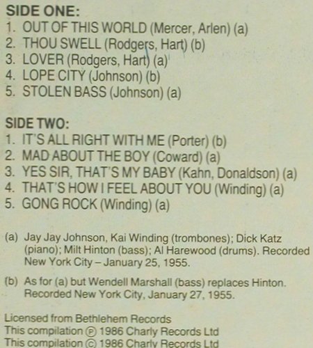Winding,Kai & Jay Jay Johnson: Kai & Jay !  (1955), Affinity/Charly(AFF 161), UK, Ri, 1986 - LP - Y8765 - 7,50 Euro