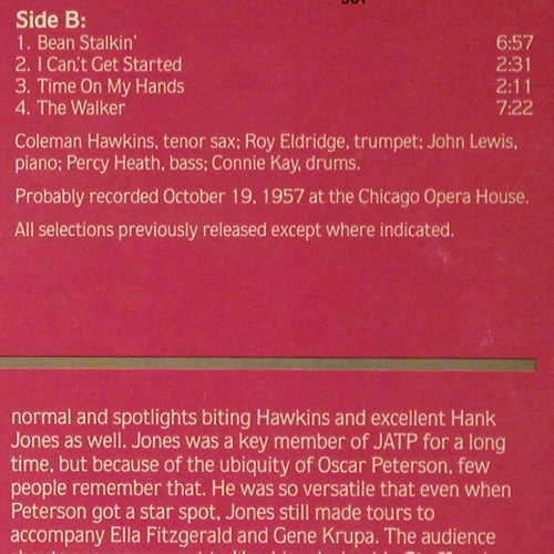 Hawkins,Coleman  Set: Same,Jazz at the Philharmonic(1949), Verve (815 148 1), US, co, Ri, 1983 Typ: LP Best.-Nr.: Y8769 Preis: 7,50 Euro