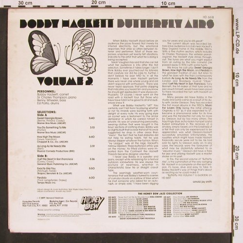 Hackett,Bobby: Butterfly Airs / Vol.2, m-/vg+, Honey Dew (HD 6618), US, 1977 Typ: LP Best.-Nr.: Y877 Preis: 6,00 Euro