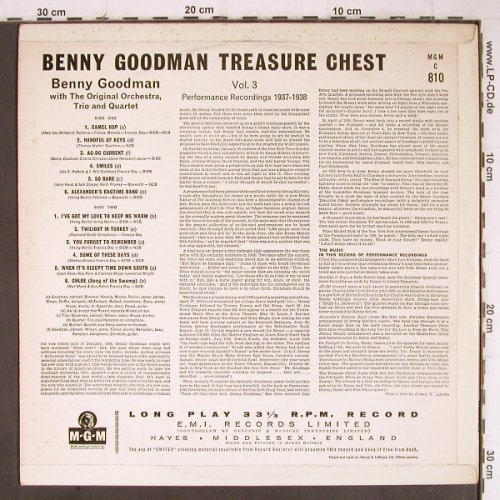 Goodman,Benny: Performance Recordings 1937-1938, MGM (MGM C 810), UK,Vol.3/3 Typ: LP Best.-Nr.: Y8858 Preis: 17,50 Euro