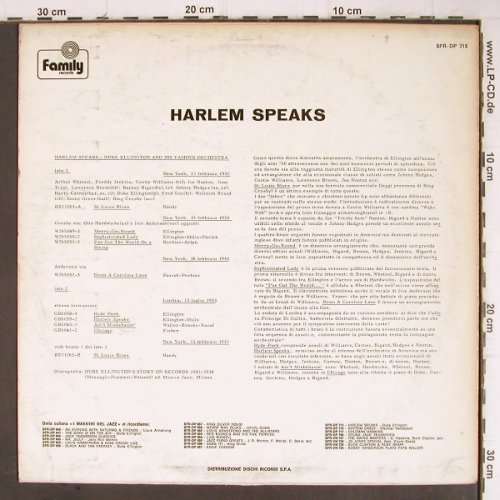 Ellington,Duke: Harlem Speaks, (1932-33)  m-/vg-, Family (SFR-DP 715), I Typ: LP Best.-Nr.: Y8869 Preis: 6,00 Euro