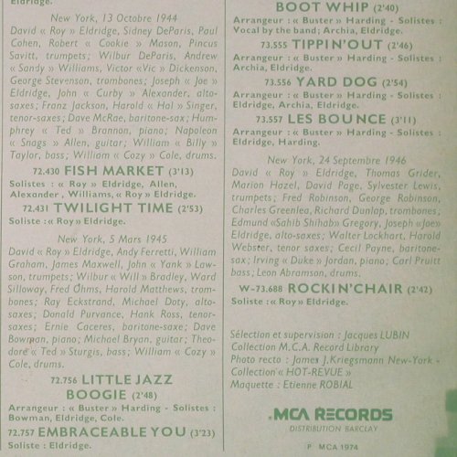Eldridge,Roy: Little David the Goliath,1943-1946, MCA (MCA 510.107), F, m-/vg+, 1974 Typ: LP Best.-Nr.: Y8876 Preis: 7,50 Euro