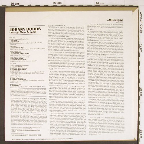 Dodds,Johnny: Chicago Mess Around. 2nd.coll.20s, Milestone (MLP 2011), US Typ: LP Best.-Nr.: Y9043 Preis: 7,50 Euro