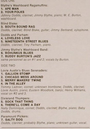 Dodds,Johnny: Chicago Mess Around. 2nd.coll.20s, Milestone (MLP 2011), US Typ: LP Best.-Nr.: Y9043 Preis: 7,50 Euro