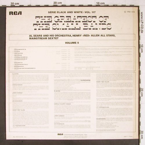 V.A.The Greatest of the Small Bands: Vol.5,Al Sears,Coleman Hawkins..., RCA (Vol.117)(FPM1 7014), F,  - LP - Y9046 - 6,00 Euro