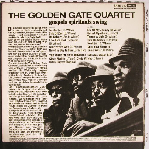 Golden Gate Quartet: Gospels, Spirituals, Swing, HörZu / Columbia (SHZE 237), D, 1968 Typ: LP Best.-Nr.: Y908 Preis: 8,00 Euro
