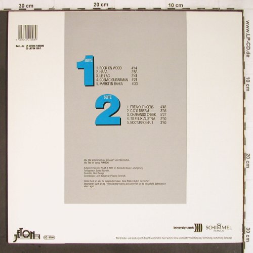 Horton,Peter & Slava Kantcheff: Rock On Wood, Jeton (2186089), D, 1986 Typ: LP Best.-Nr.: Y9108 Preis: 7,50 Euro