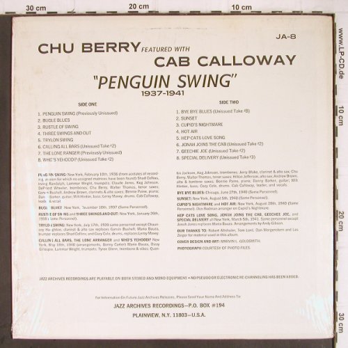 Berry,Chu  f.w.Cab Calloway & Orch.: Penguin Swing, 1937-1941, Jazz Archives (JA-8), US, 1974 Typ: LP Best.-Nr.: Y9147 Preis: 9,00 Euro